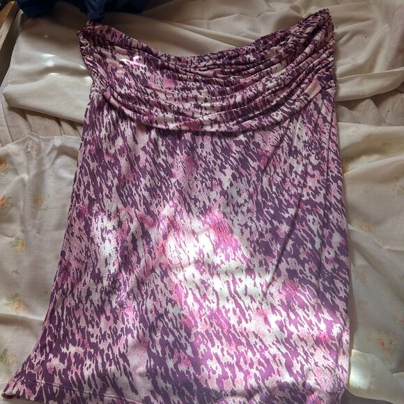 Animal print tube top, size large, maroon print - Picture 1 of 3